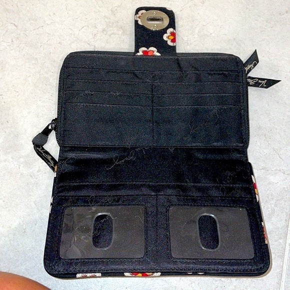 Vera Bradley Wallet with Black Background and Vibrantly Colored Flowers - Picture 4 of 4